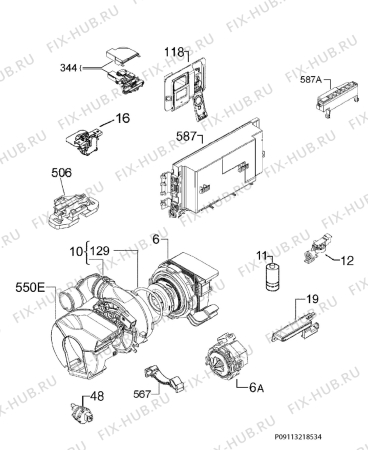 Взрыв-схема посудомоечной машины Electrolux ESF8650ROX - Схема узла Electrical equipment 268